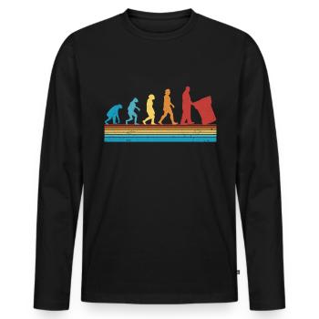 Garbage Man Evolution Garbage Truck - Men's Premium Organic Long Sleeve Shirt - black - Front - Nico (187cm)