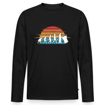 Garbage Man Evolution Garbage Truck - Men's Premium Organic Long Sleeve Shirt - black - Front - Nico (187cm)