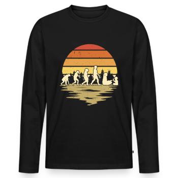 Enseignant de maternelle Evolution Enseignant de maternelle - T-shirt manches longues Premium bio Homme - noir - Devant - Nico (187cm)