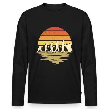 Garbage Man Evolution Garbage Truck - Men's Premium Organic Long Sleeve Shirt - black - Front - Nico (187cm)