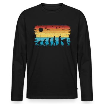 Garbage Man Evolution Camion à ordures - T-shirt manches longues Premium bio Homme - noir - Devant - Nico (187cm)