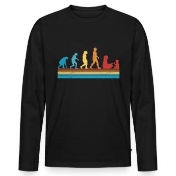 Enseignant de maternelle Evolution Enseignant de maternelle - T-shirt manches longues Premium bio Homme - noir - Devant - Nico (187cm)