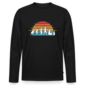 Enseignant de maternelle Evolution Enseignant de maternelle - T-shirt manches longues Premium bio Homme - noir - Devant - Nico (187cm)
