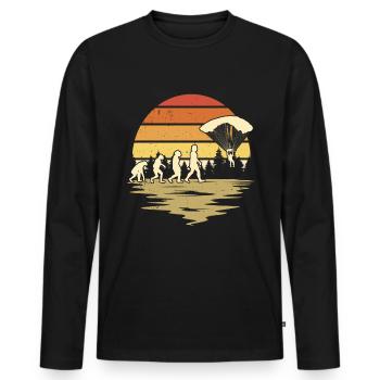 Parachutist EvolutionSkydive Skydive - Men's Premium Organic Long Sleeve Shirt - black - Front - Nico (187cm)