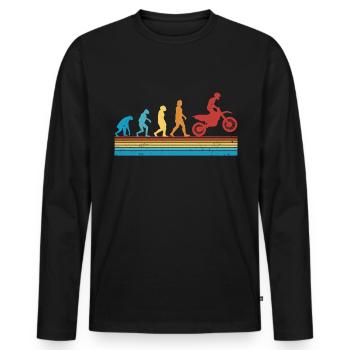 Motocross Evolution Dirt Bike Motorsport - Männer Premium Bio Langarmshirt - Schwarz - Vorne - Nico (187cm)