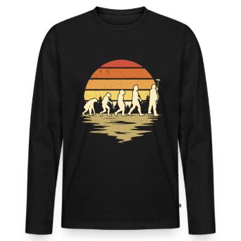 Painters and varnishers Evolution Master painters - Men's Premium Organic Long Sleeve Shirt - black - Front - Nico (187cm)