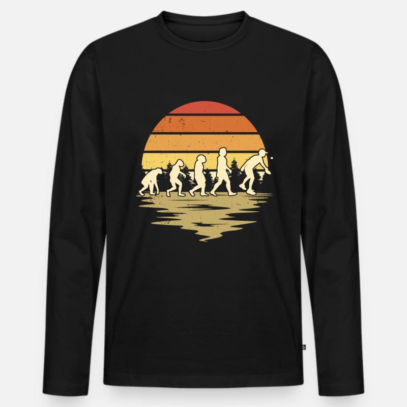 Pickleball Evolution Pickleball Player - Men's Premium Organic Long Sleeve Shirt - black