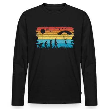 Parachutist EvolutionSkydive Skydive - Men's Premium Organic Long Sleeve Shirt - black - Front - Nico (187cm)