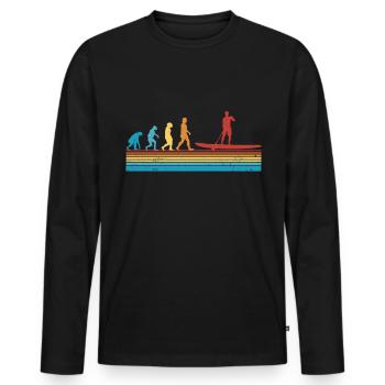 Stand Up Paddle Evolution SUP Board Paddling - Männer Premium Bio Langarmshirt - Schwarz - Vorne - Nico (187cm)