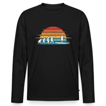 Stand Up Paddle Evolution SUP Board Paddling - Männer Premium Bio Langarmshirt - Schwarz - Vorne - Nico (187cm)