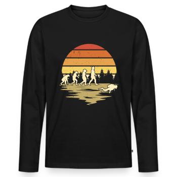 Taucher Evolution Tauchen Tauchgang Schnorchel - Männer Premium Bio Langarmshirt - Schwarz - Vorne - Nico (187cm)