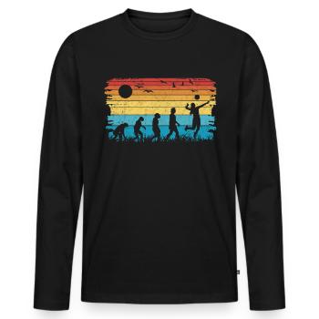 Volleyball Evolution Volleyballspieler - Männer Premium Bio Langarmshirt - Schwarz - Vorne - Nico (187cm)