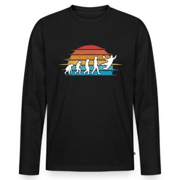 Handballer Evolution Handball Team - Men's Premium Organic Long Sleeve Shirt - black - Front - Nico (187cm)