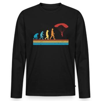 Skydiver EvolutionParachute Skydive - Men's Premium Organic Long Sleeve Shirt - black - Front - Nico (187cm)