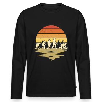 Carreleur Evolution Retro - T-shirt manches longues Premium bio Homme - noir - Devant - Nico (187cm)