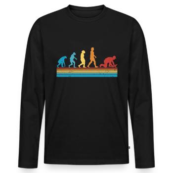 Fliesenleger Evolution Retro - Männer Premium Bio Langarmshirt - Schwarz - Vorne - Nico (187cm)