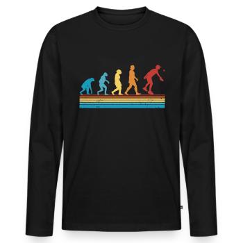 Pickleball Evolution Pickleball Players - Men's Premium Organic Long Sleeve Shirt - black - Front - Nico (187cm)