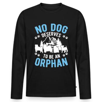 Dog Rescue Street Dog - Men's Premium Organic Long Sleeve Shirt - black - Front - Nico (187cm)