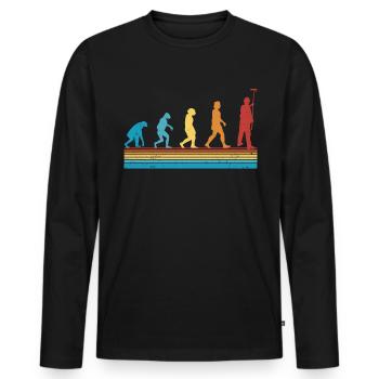 Painter and varnisher Evolution Master painter - Men's Premium Organic Long Sleeve Shirt - black - Front - Nico (187cm)