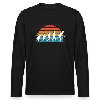 Pickleball Evolution Pickleball Players - Men's Premium Organic Long Sleeve Shirt - black - Front - Nico (187cm)