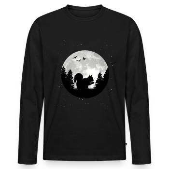 Eichhörnchen Mond - Männer Premium Bio Langarmshirt - Schwarz - Vorne - Nico (187cm)