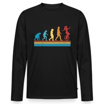 Einrad Evolution Einradfahrer - Männer Premium Bio Langarmshirt - Schwarz - Vorne - Nico (187cm)