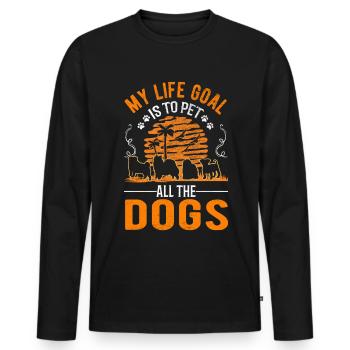 Dog Rescue Street Dog - Men's Premium Organic Long Sleeve Shirt - black - Front - Nico (187cm)