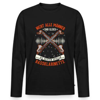 Bassklarinette Geschenk Bassklarinettist - Männer Premium Bio Langarmshirt - Schwarz - Vorne - Nico (187cm)