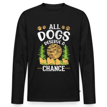 Dog Rescue Street Dog - Men's Premium Organic Long Sleeve Shirt - black - Front - Nico (187cm)