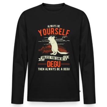 Soyez toujours vous-même Degu Walddegu - T-shirt manches longues Premium bio Homme - noir - Devant - Nico (187cm)