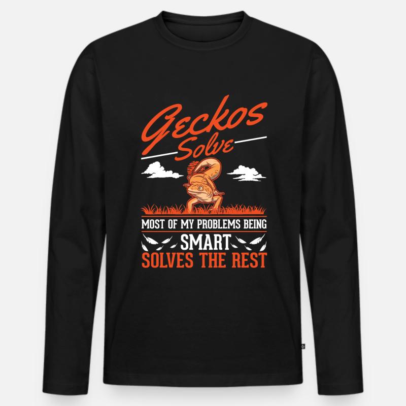 Gecko Geschenk Leopardgecko - Männer Premium Bio Langarmshirt - Schwarz