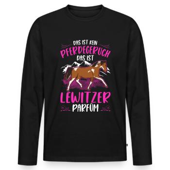 Lewitzer Parfüm Lewitzer Pferd Geruch - Männer Premium Bio Langarmshirt - Schwarz - Vorne - Nico (187cm)