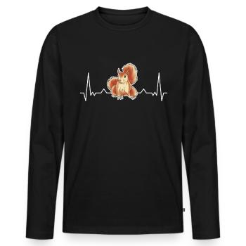 Eichhörnchen Herzschlag - Männer Premium Bio Langarmshirt - Schwarz - Vorne - Nico (187cm)