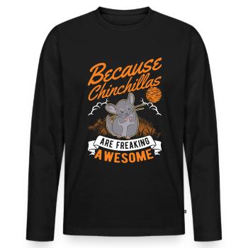 Parce que les chinchillas sont vraiment géniaux - T-shirt manches longues Premium bio Homme - noir - Devant - Nico (187cm)