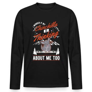 Chinchilla cadeau Woolly Mouse Shorttail Chinchilla - T-shirt manches longues Premium bio Homme - noir - Devant - Nico (187cm)