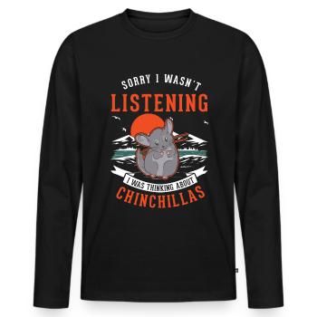 Chinchilla cadeau Woolly Mouse Shorttail Chinchilla - T-shirt manches longues Premium bio Homme - noir - Devant - Nico (187cm)