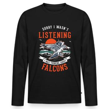 Falke Falkner Turmfalke Falknerei Falkner - Männer Premium Bio Langarmshirt - Schwarz - Vorne - Nico (187cm)