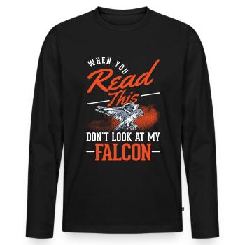 Falke Falkner Turmfalke Falknerei Falkner - Männer Premium Bio Langarmshirt - Schwarz - Vorne - Nico (187cm)