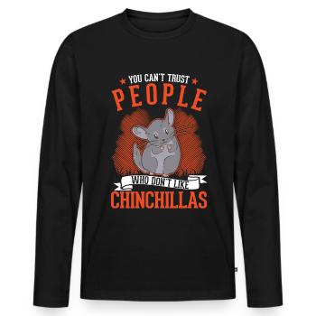 Chinchilla cadeau Woolly Mouse Shorttail Chinchilla - T-shirt manches longues Premium bio Homme - noir - Devant - Nico (187cm)
