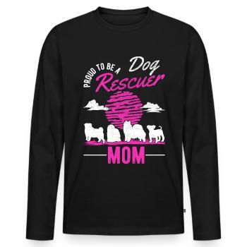 Dog Rescue Street Dog - Men's Premium Organic Long Sleeve Shirt - black - Front - Nico (187cm)
