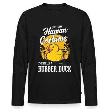Rubber Duck Halloween Rubber Duck Rubber Duck - Men's Premium Organic Long Sleeve Shirt - black - Front - Nico (187cm)