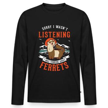 Furet amant furet cadeau - T-shirt manches longues Premium bio Homme - noir - Devant - Nico (187cm)