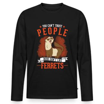 Ferret Lover Ferret Gift - Men's Premium Organic Long Sleeve Shirt - black - Front - Nico (187cm)