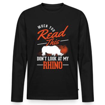 Rhino Gift Rhino Rhinoceros - Men's Premium Organic Long Sleeve Shirt - black - Front - Nico (187cm)