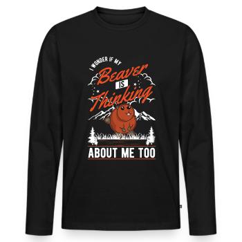 Beaver Gift Beaver Dam Beaver - Men's Premium Organic Long Sleeve Shirt - black - Front - Nico (187cm)