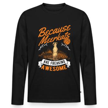 Parce que les suricates sont vraiment géniaux - T-shirt manches longues Premium bio Homme - noir - Devant - Nico (187cm)