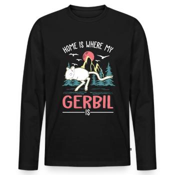 Zuhause ist wo mein Gerbil ist Rennmaus - Männer Premium Bio Langarmshirt - Schwarz - Vorne - Nico (187cm)