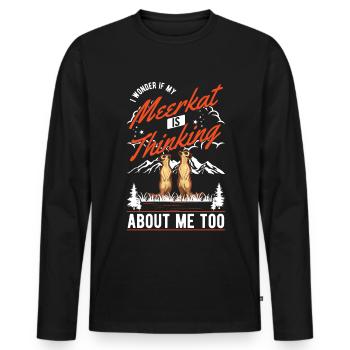 Erdmännchen Surikat Meerkat - Männer Premium Bio Langarmshirt - Schwarz - Vorne - Nico (187cm)