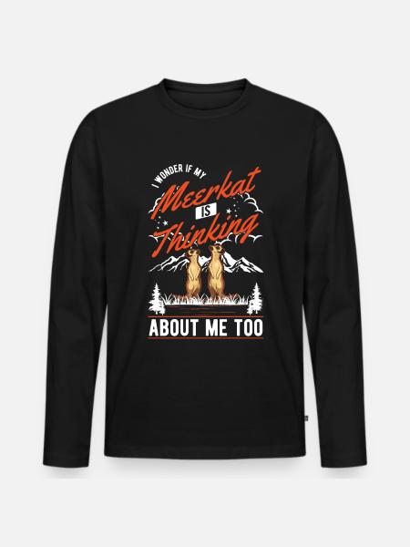 Erdmännchen Surikat Meerkat - Männer Premium Bio Langarmshirt - Schwarz