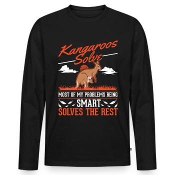 Kangaroo Australia Kangaroo - Men's Premium Organic Long Sleeve Shirt - black - Front - Nico (187cm)